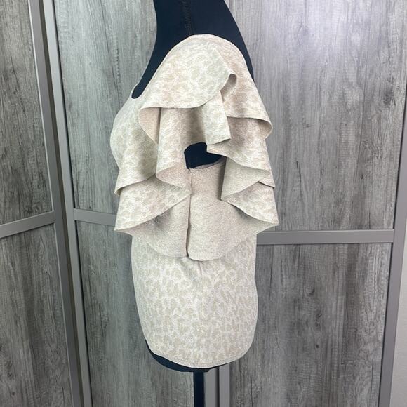 INC metallic leopard print crop sweater women’s M - Picture 5 of 13